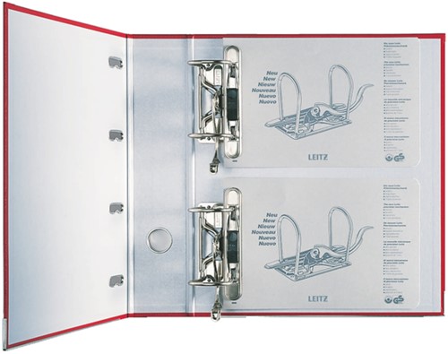 Giro-bank ordner Leitz A4 met dubbele mechaniek 80mm PP rood-3