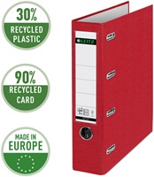 Giro-bank ordner Leitz A4 met dubbele mechaniek 80mm PP rood-2