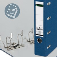 Giro-bank ordner Leitz A4 met dubbele mechaniek 80mm PP blauw-2