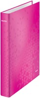 Ringband Leitz WOW A4 maxi 4-rings D-mechaniek 40mm roze