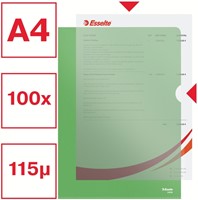 Insteekmap L-model Esselte standaard A4 0.11mm PP groen 100 stuks-8