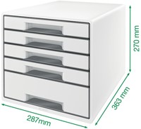 Ladenblok Leitz WoW 5 laden wit/paars-2