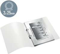 Ringband Leitz WOW A4 2-rings O-mechaniek 25mm PP wit-1