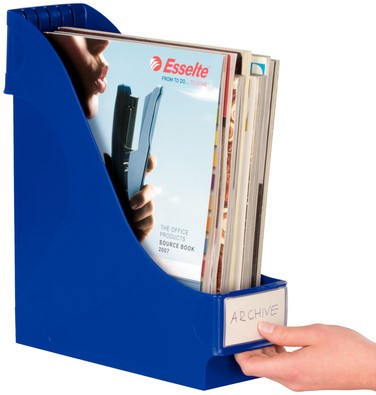 Tijdschriftencassette Leitz extra breed blauw-2