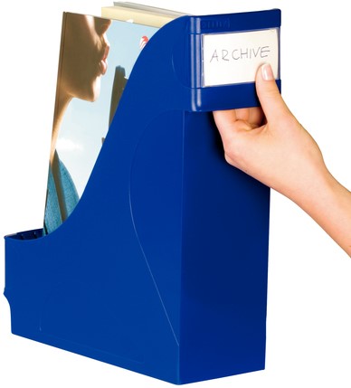 Tijdschriftencassette Leitz extra breed blauw-3