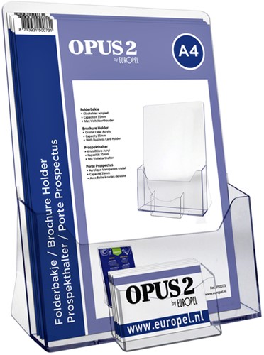 Folderhouder OPUS 2 A4 met visitekaarthouder transparant