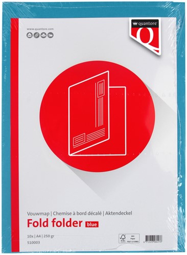 Vouwmap Quantore A4 ongelijke zijde 320gr blauw-2