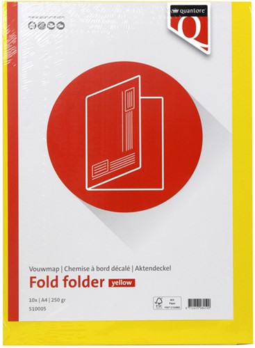 Vouwmap Quantore A4 ongelijke zijde 320gr geel-2