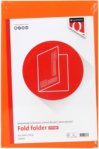 Vouwmap Quantore Folio ongelijke zijde 320gr oranje-2