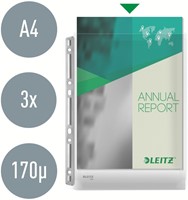 Harmonica showtas Leitz Premium 0.17mm metalen perforatiestrip copy safe A4 glashelder 3 stuks-4