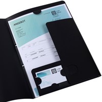 Offertemap Oxford A4 met insteektas 2 kleppen 0.5mm PP zwart-2