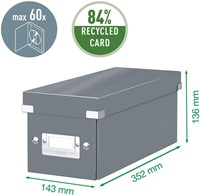 CD-opbergdoos Leitz Click & Store WOW  gerecycled karton 143x136x352mm wit-9