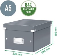 Opbergdoos Leitz Click & Store WOW klein gerecycled karton 200x148x250mm zwart-6