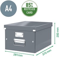 Opbergdoos Leitz Click & Store WOW middel gerecycled karton 281x200x370mm wit-6