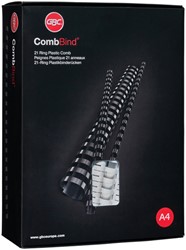 Bindrug GBC 22mm 21rings A4 zwart 100 stuks