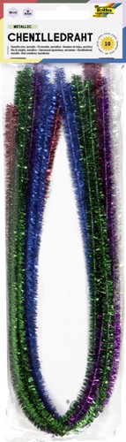 Chenilledraad Folia 50cm 8mm doorsnede 10 stuks metalic assorti