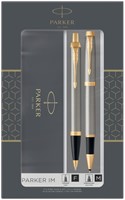 Balpen en Rollerpen Parker IM brushed metal GT medium 2 stuks-1