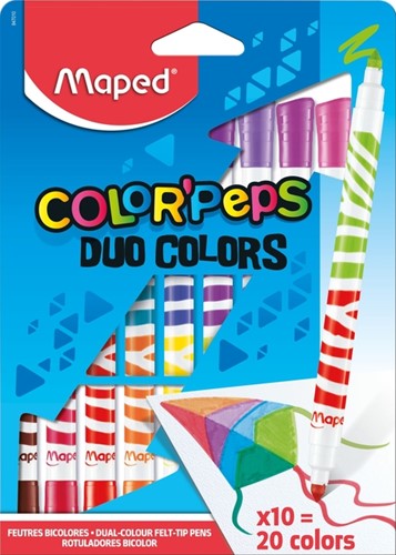 Viltstift Maped Color'Peps Duo Colors set á 10 stuks assorti