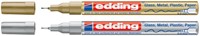 Paintmarker edding 780 op oliebasis 0.8mm goud en zilver blister à 2st-3