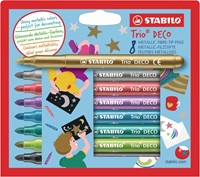 Viltstift STABILO Trio deco metallic assorti etui à 8 stuks