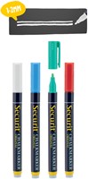 Krijtstift Securit SMA-100 rond 1-2mm wit/blauw/groen/rood 4 stuks-2