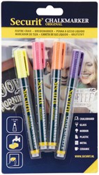 Krijtstift Securit SMA-100 rond 1-2mm geel/oranje/roze/paars 4 stuks