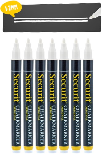Krijtstift Securit SMA-100 rond wit 1-2mm blister à 7 stuks-3
