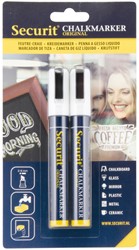 Krijtstift Securit SMA-510 schuin 2-6mm wit blister à 2 stuks