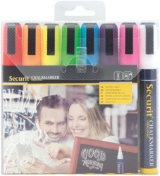Krijtstift Securit SMA-510 schuin 2-6mm assorti blister à 8 stuks