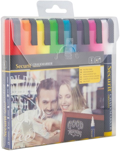 Krijtstift Securit SMA-510 schuin 2-6mm assorti blister à 8 stuks-2