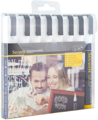 Krijtstift Securit SMA-510 schuin wit 2-6mm blister à 8 stuks-2