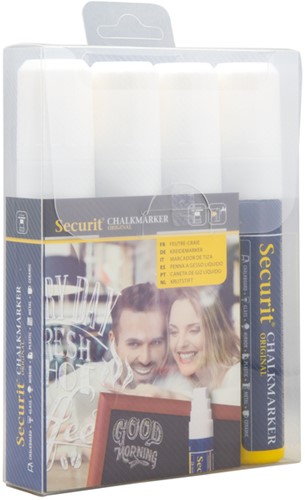 Krijtstift Securit SMA-720 blok wit 7-15mm blister à 4 stuks-2