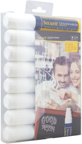 Krijtstift Securit SMA-720 blok wit 7-15mm blister à 8 stuks-2