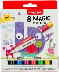 Viltstift Bruynzeel Kids Magic set à 8 kleuren