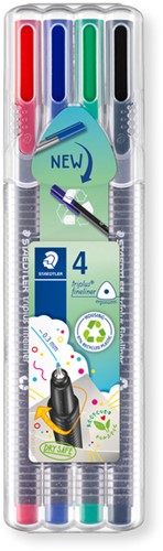 Fineliner Staedtler Triplus 334 assorti 0.3mm 4 stuks