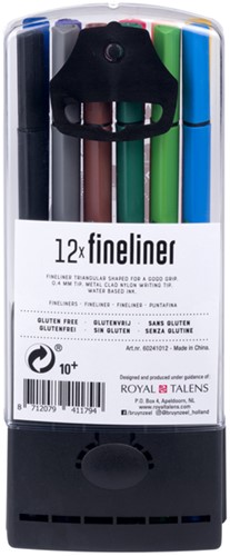 Fineliner Bruynzeel Teens etui à 12 kleuren-2