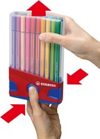 Viltstift  STABILO Pen 68/20 ColorParade in rood/blauw etui M ass 20st-1