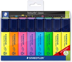 Markeerstift Staedtler 364 Textsurfer set à 6 stuks assorti + 2 geel gratis