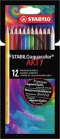 Kleurpotloden STABILO 1624 aquacolor Arty assorti etui à 12 stuks