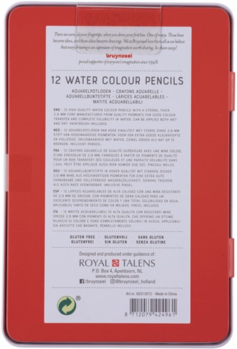 Aquarelpotlood Bruynzeel Expression blik à 12 kleuren-3