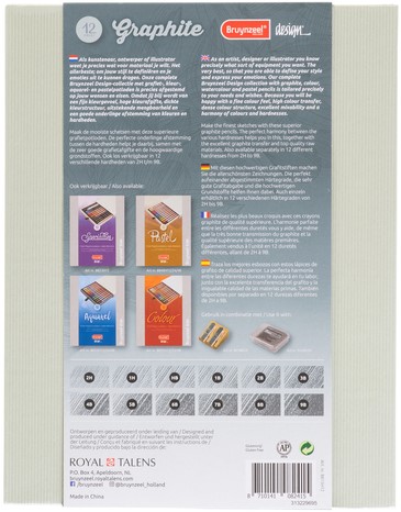 Grafietpotlood Bruynzeel Design met luxe bewaardoos 12 hardheden grijs-3