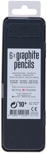 Grafietpotlood Bruynzeel Burotek blik à 6 hardheden grijs-3