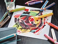 Kleurpotloden STABILO 880 woody 3 in 1 Arty + slijper+penseel ass 18st-2