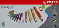 Kleurpotloden STABILO 880 woody 3 in 1 Arty incl slijper ass 10st-2