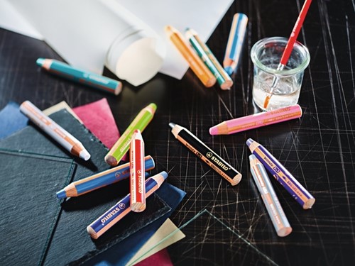 Kleurpotloden STABILO 880 woody 3 in 1 Arty incl slijper ass 10st-3