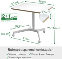 Zit-sta bureau Leitz Ergo compact wielen-2