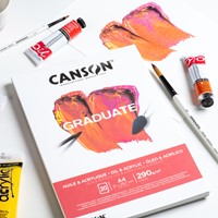 Schilderpapier Canson Graduate Oil & Acrylic 20vel 290gr A3 natuurlijk wit-2