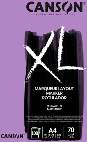 Markerpapier Canson XL Marker 100vel 70gr A4 extra wit