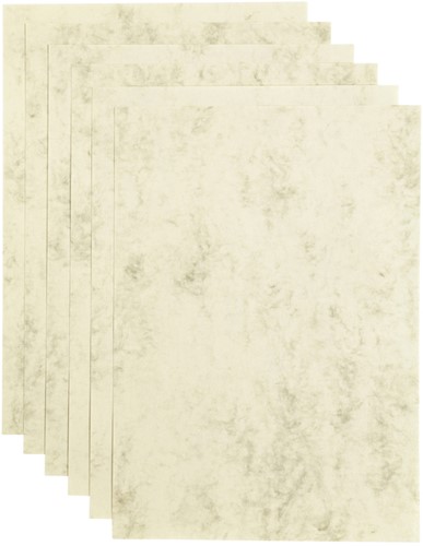 Kopieerpapier Papicolor A4 200gr 6 vel marble ivoor