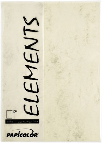 Kopieerpapier Papicolor A4 200gr 6 vel marble ivoor-2
